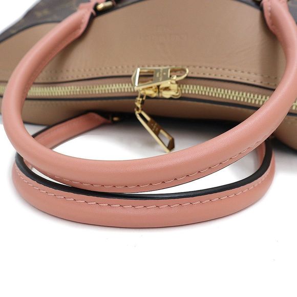 Tuileries Tote 2WAY Shoulder Bag Handbag Monogram Leather Sesame Peche Brown - Picture 7 of 9